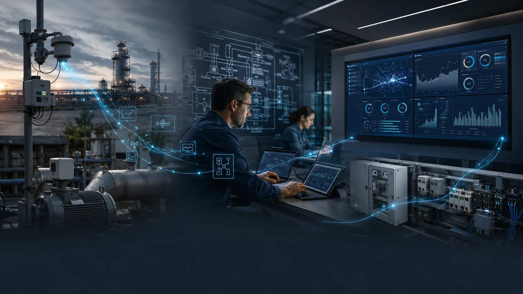 Integração entre necessidade técnica, engenharia, software, infraestrutura e sistema em operação
